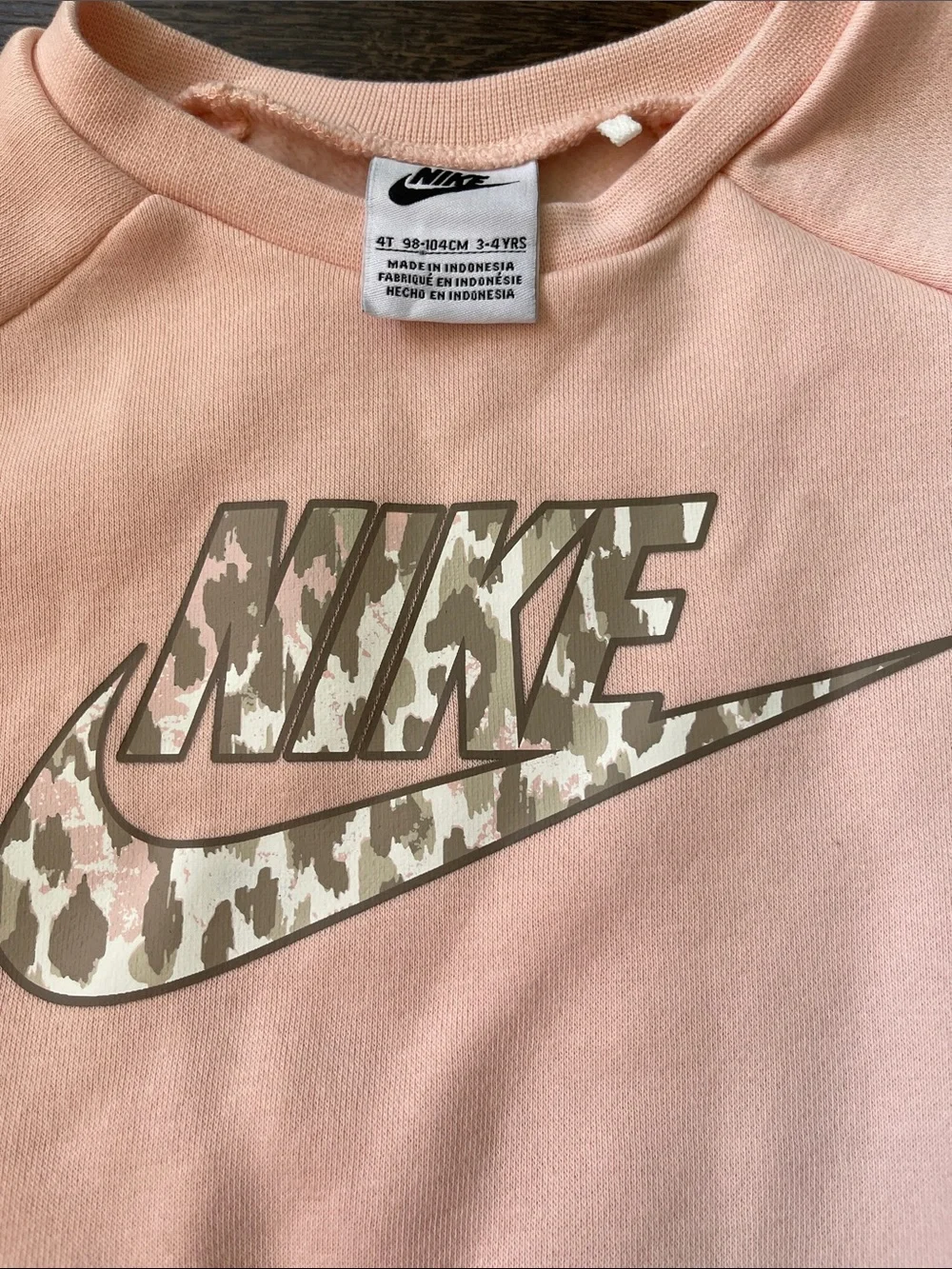 Nike Girls Echo Pink Pullover with Pink and Tan Leopard Print Leggings size 4T - Picture 5 of 8